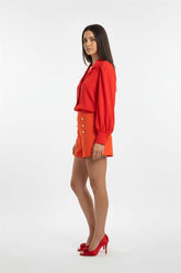 חולצה אלגנטית באדום-XS-S